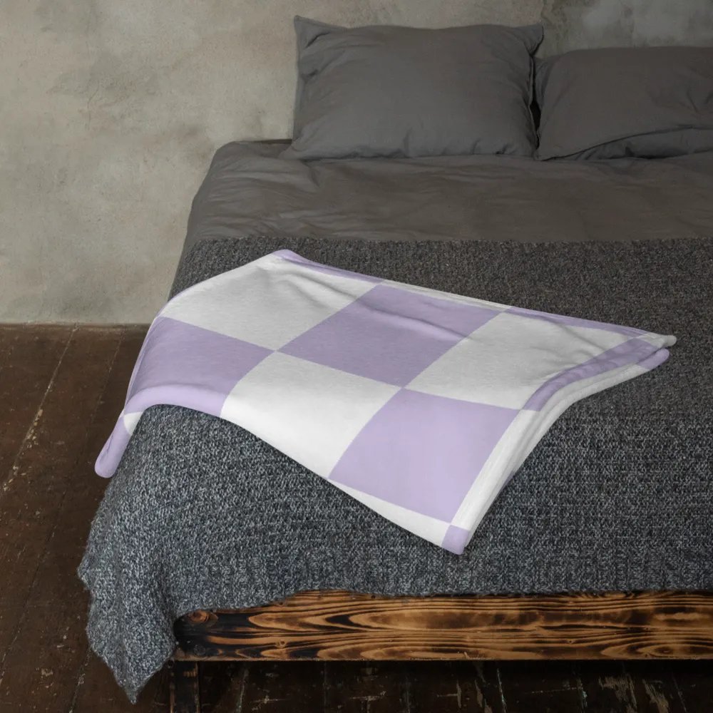 Squares White and Lilac/Throw Blanket by Allcolor product image (11)