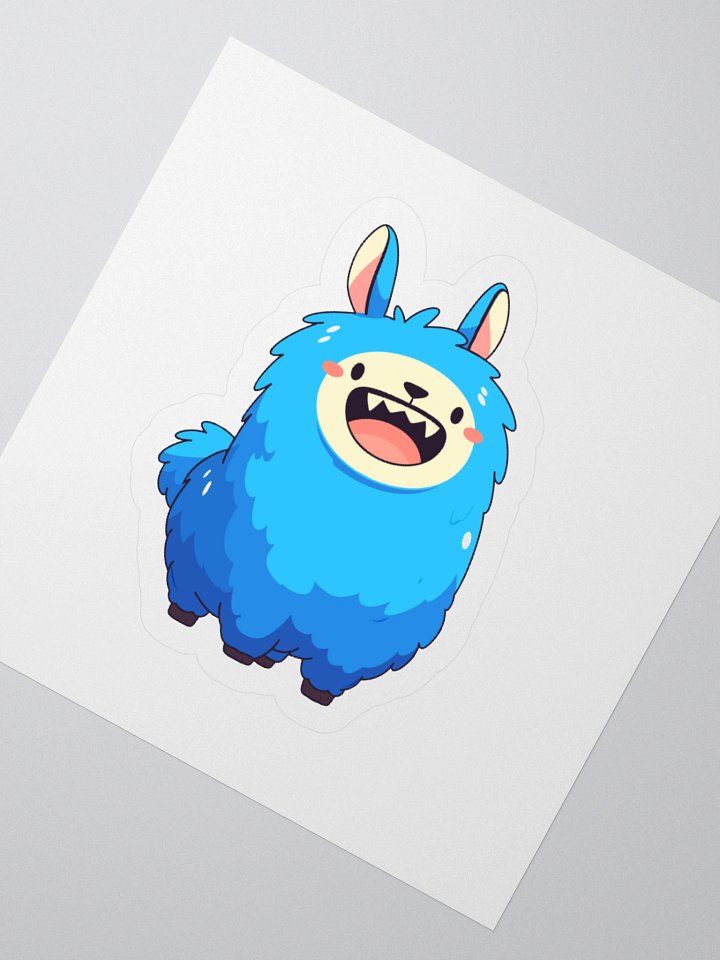 Munchiwoo Alpaca Sticker – Cute & Crazy Blue Alpaca Vinyl Decal product image (4)