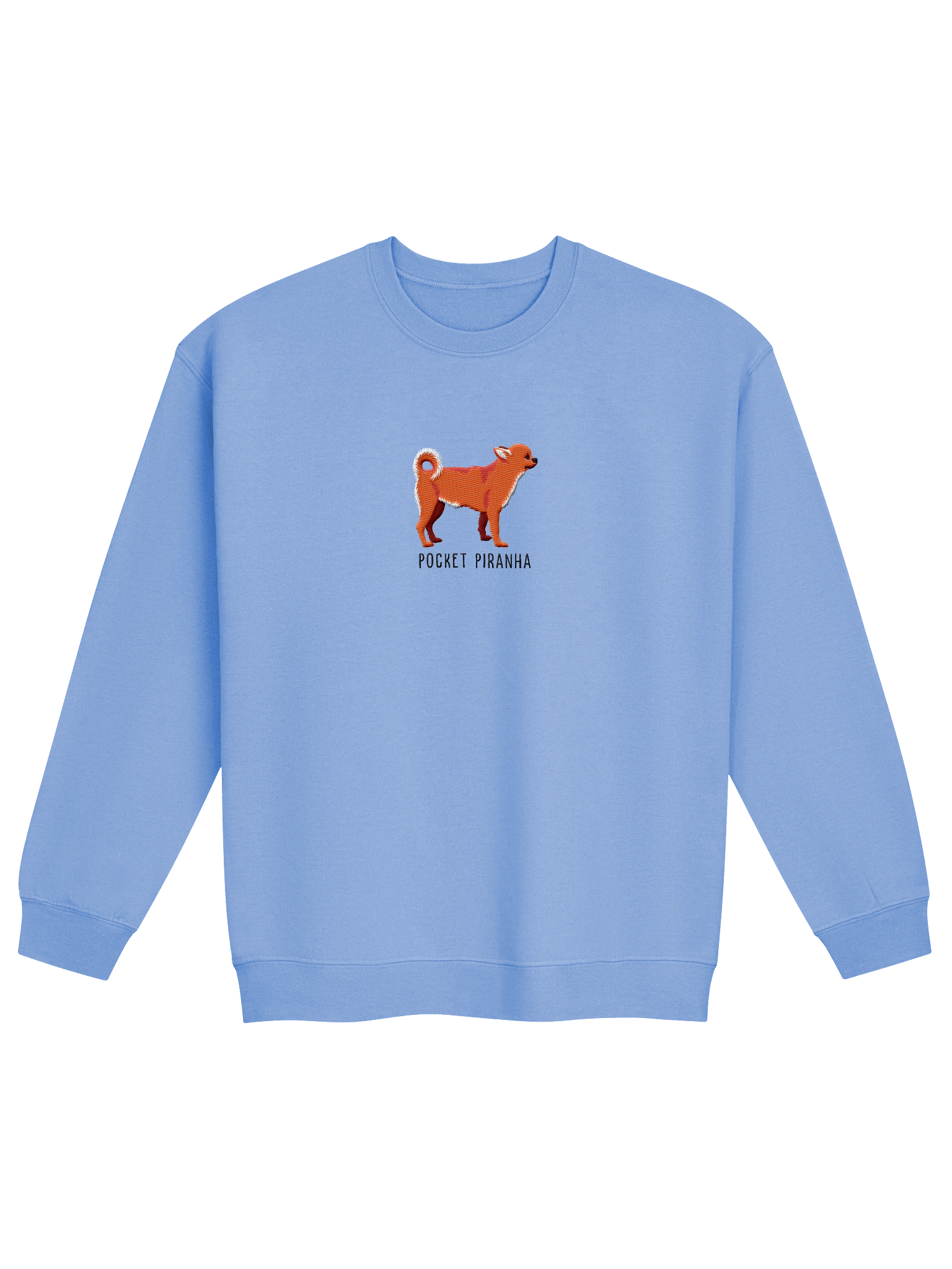 Pocket Piranha Sweatshirt (Embroidered) of a Chihuahua(Red) product image (9)