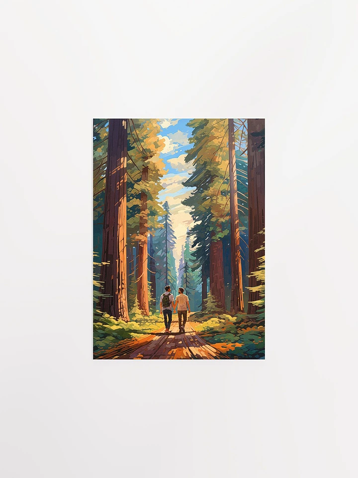 Seeing The Redwoods Together - Gay Couple Matte Poster product image (1)