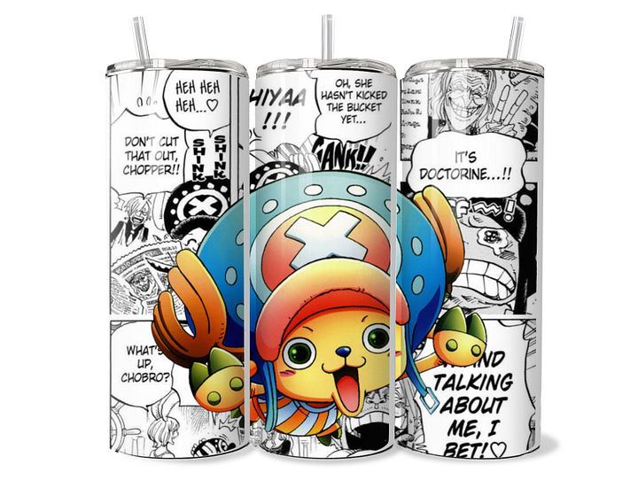 One Piece - Chopper Manga Panel Tumbler (Joyful Pose) - 20oz Stainless Steel product image (1)