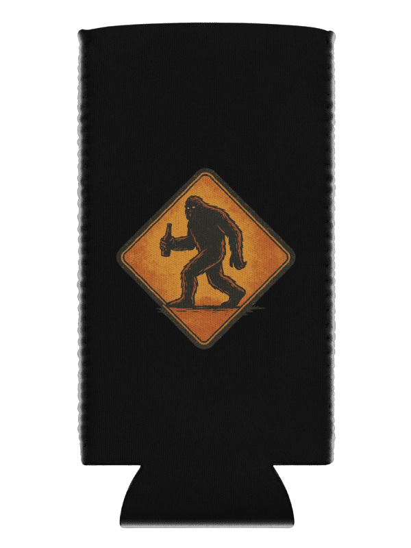 Bigfoot with Beer Crossing – Retro Sasquatch Drinking Coozie product image (6)