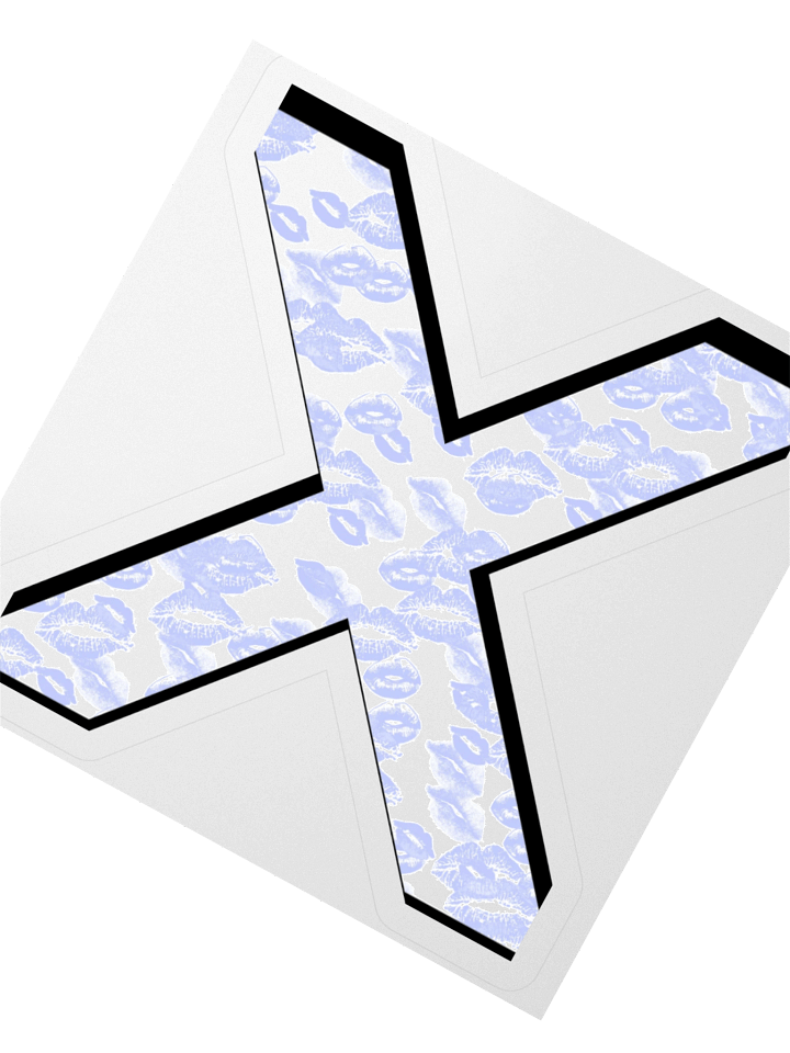 White X Light Blue Lipstick Kisses | Kiss-cut Sticker product image (2)