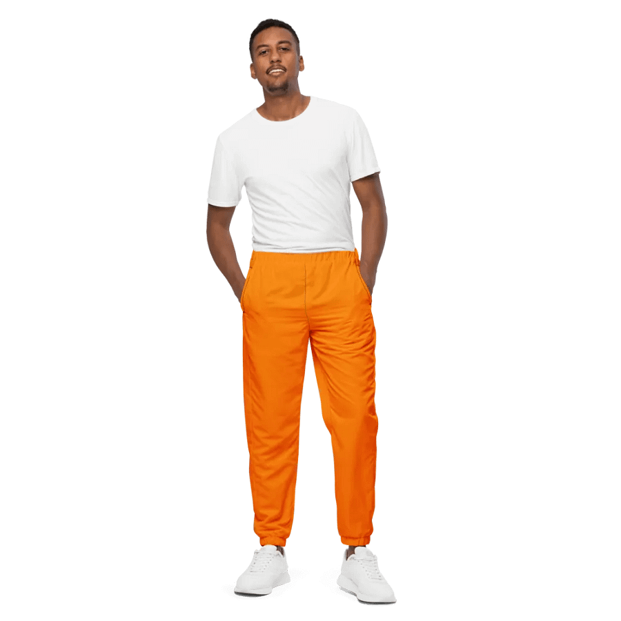 Plain Color Orange Track Pants product image (1)