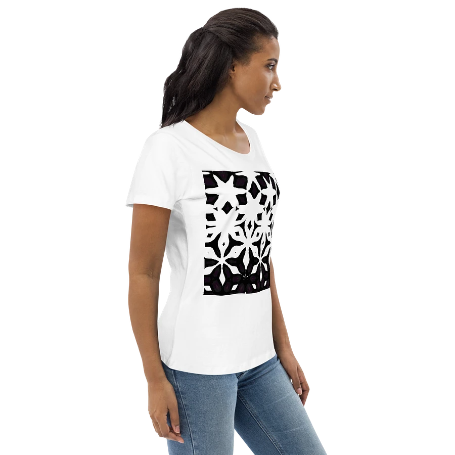 Abstract Black and White Shapes Pattern Women's White T Shirt product image (4)
