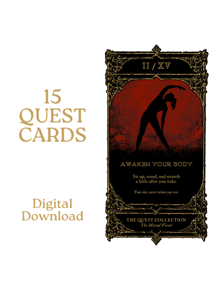 Mortal Vessel Quest Cards - 15 Gothic Self-Care Rituals (Digital PNG Set) product image (1)