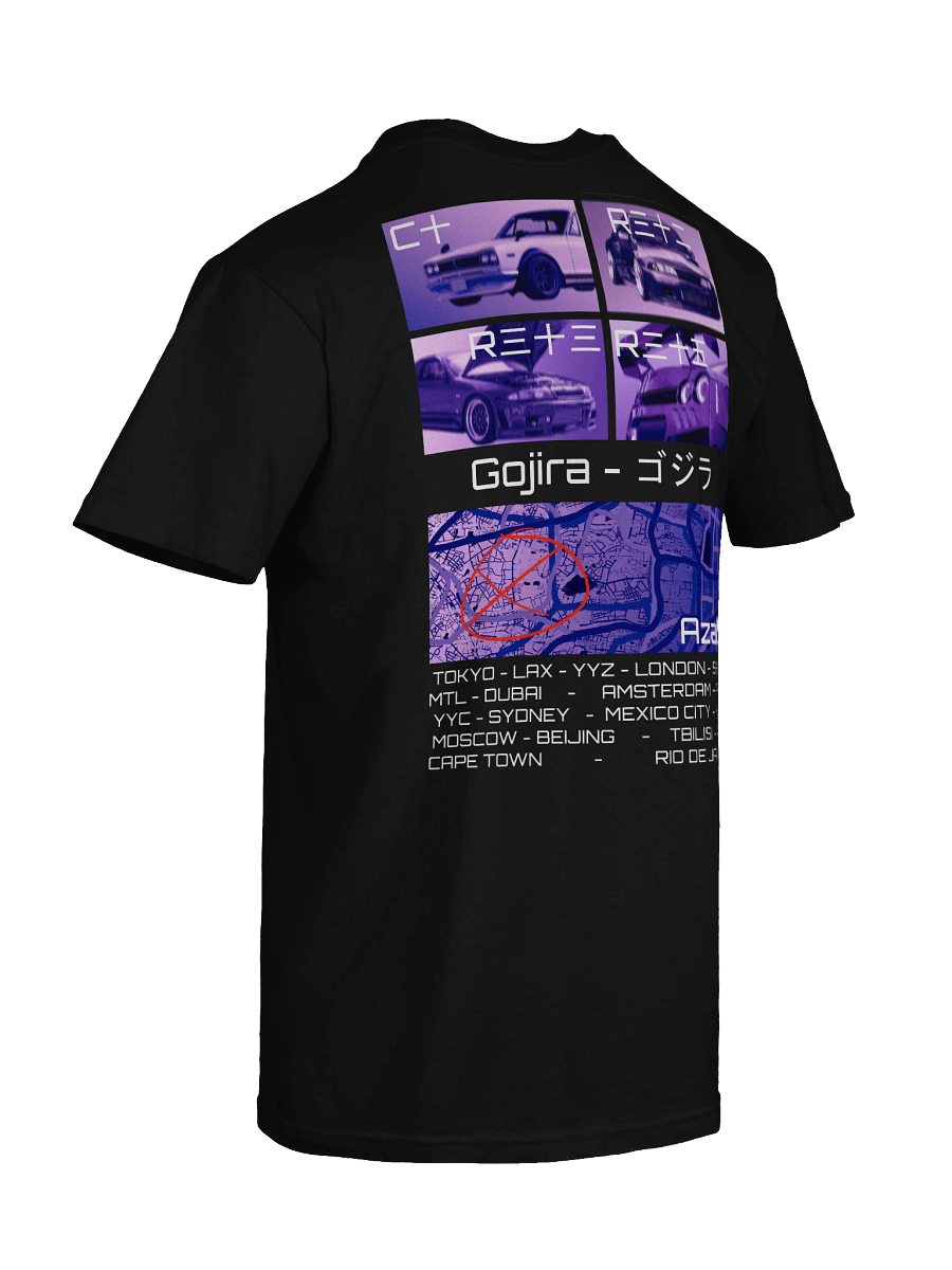 Gojira-Birthplace, List of Cities (Black) | Shirt product image (5)