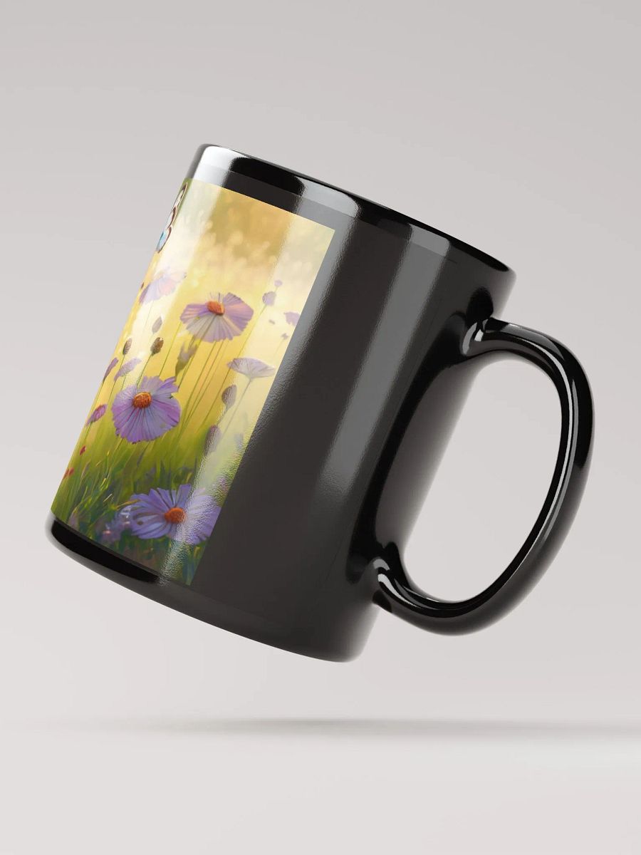 Floral Fetch: Black Glossy Mug for Dog Lovers product image (4)
