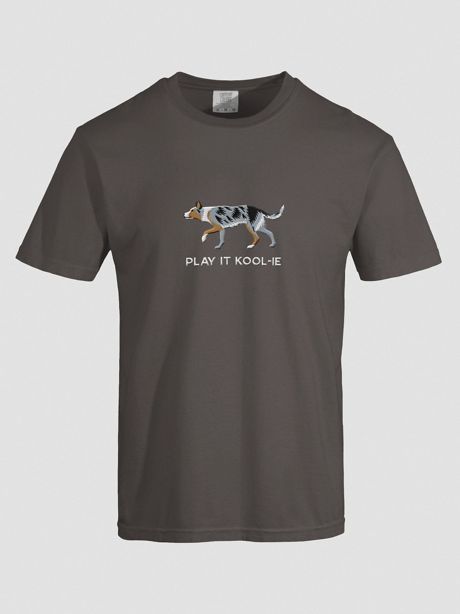 Play It Kool-ie T-Shirt(Embroidered) of an Australian Koolie(Blue Merle Tricolor) product image (39)