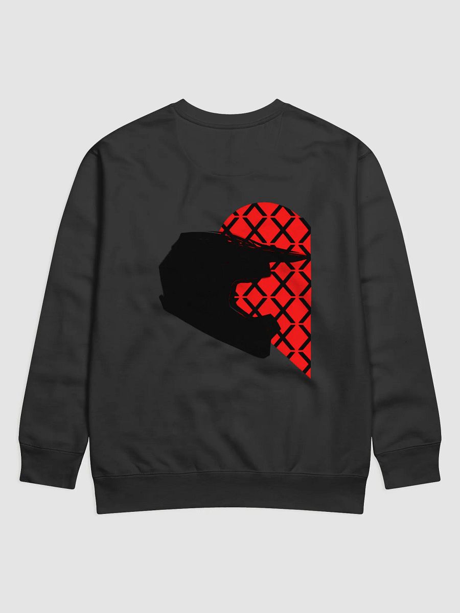 Valentine Matching Off-Road Helmet Heart Crewneck (Black-Left) product image (2)