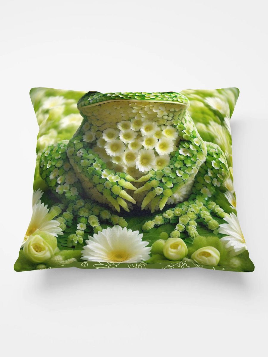 Green Flower Frog Pillow product image (3)