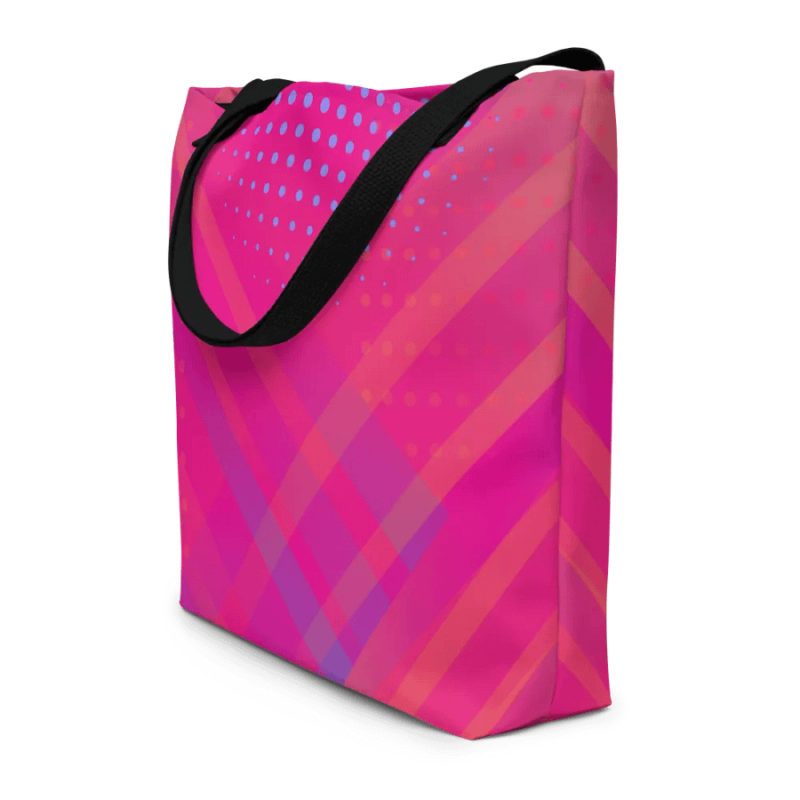bold pink tote bag geometric design for a striking lady product image (8)