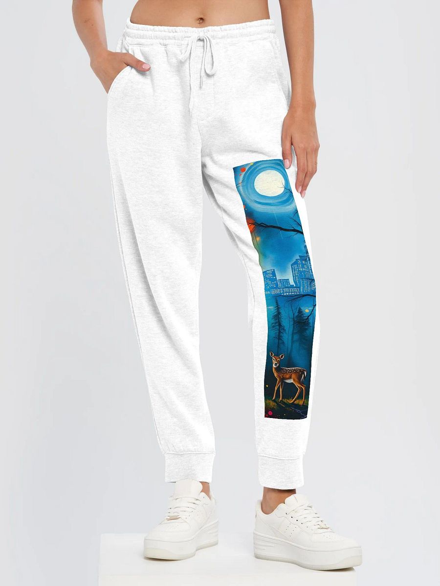 Lunar Cityscape with Deer Fleece Joggers product image (6)