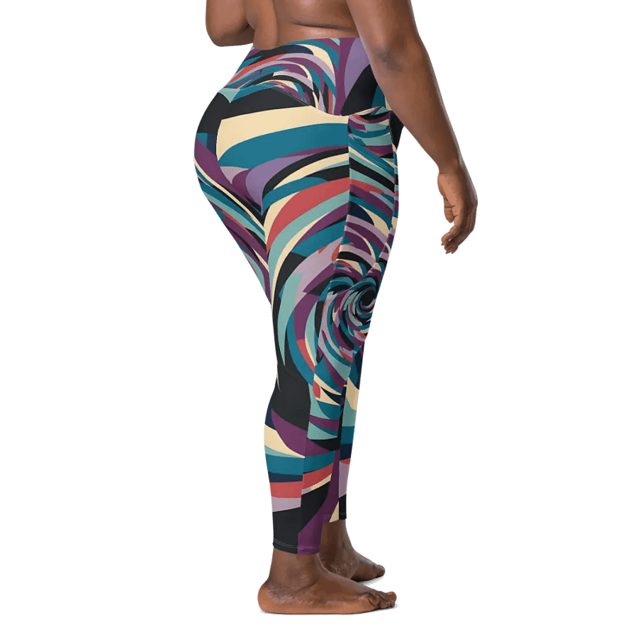 Abstract Lithographic Pattern Design Leggings with pockets - V5 product image (4)