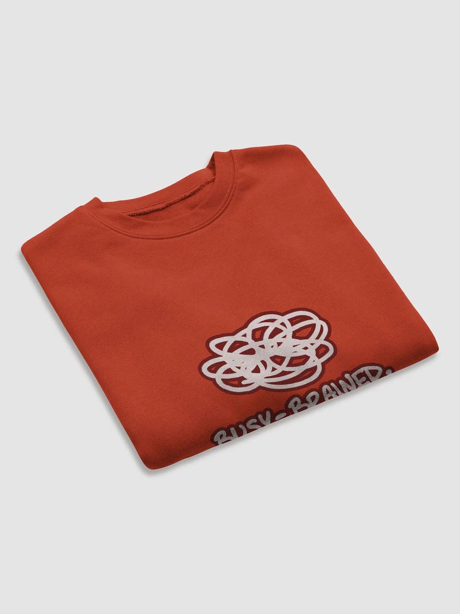 BUSY-BRAINED (lined design, #6D1616) Women's Fleece Crop Sweatshirt product image (15)