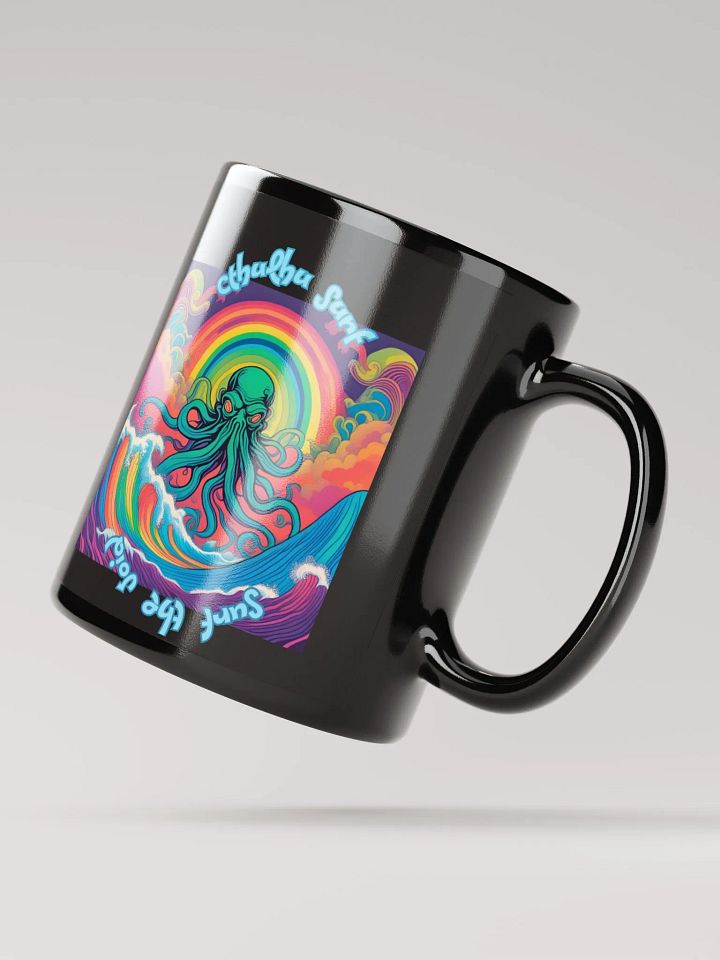 Cthulhu Surf Black Coffee Mug 01A product image (4)