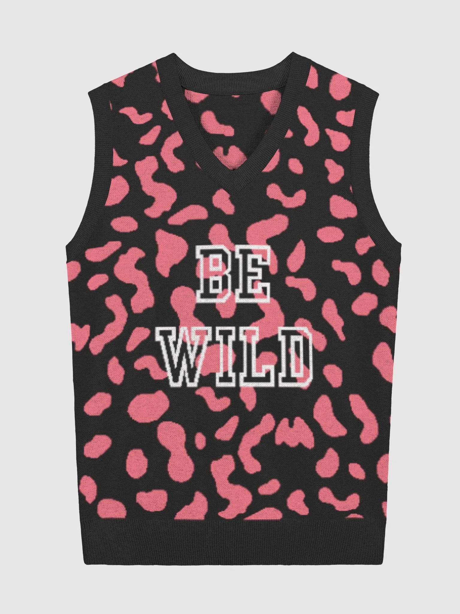 Wild Whisper Leopard Animal Print V-Neck Sweater Vest product image (2)