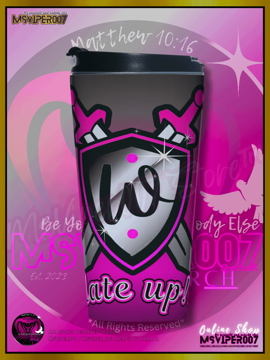 Travel Mug - MsViper007's "WS-Plate Up!!! ™ " [royal pink] Hot or Cold Beverage Stainless Steel Travel Mug by Anna H. product image (1)