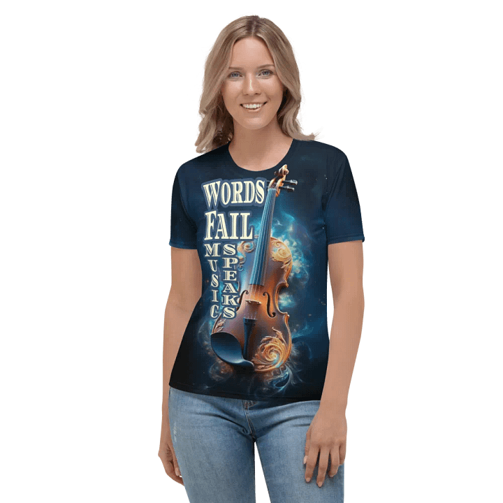 Words Fail Music Speaks All Over Print T-shirt product image (2)