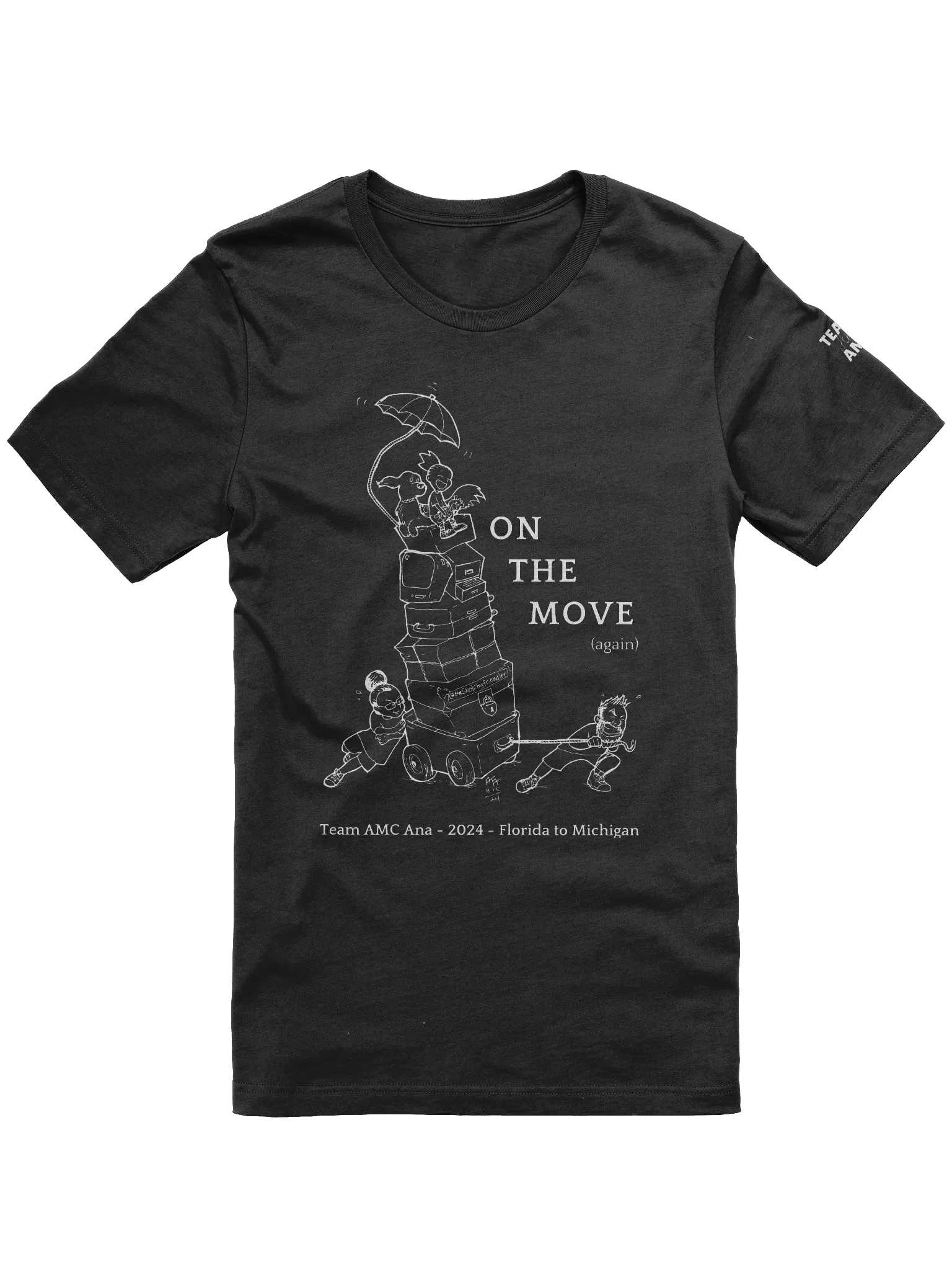On the move Tshirt (white lines - 5 colors) product image (1)