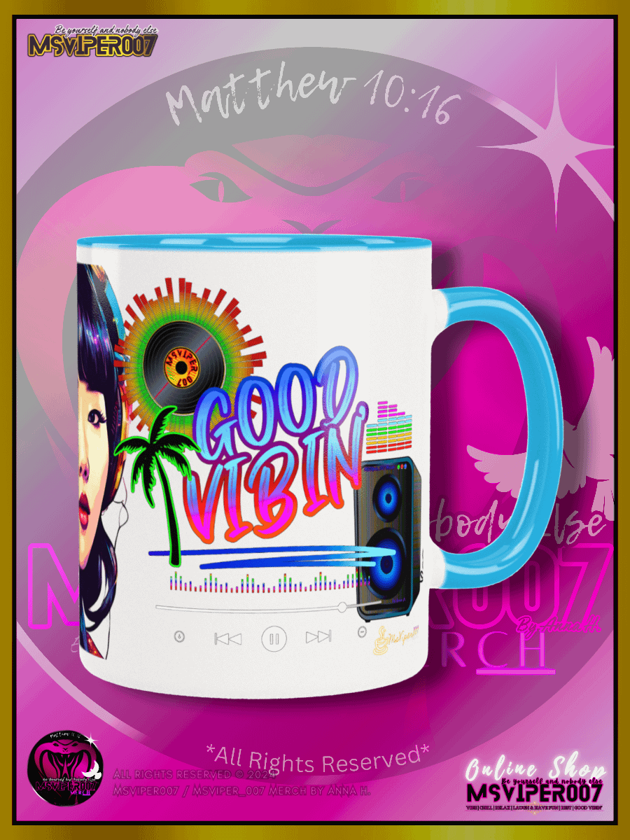 Mugs - MsViper007's "Good Vibin' [spectrum - V4]" Hot Beverage Mug with color inside by Anna H. product image (3)