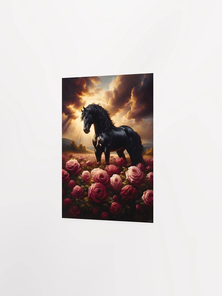 Majestic Horse and Rose Field Poster product image (14)