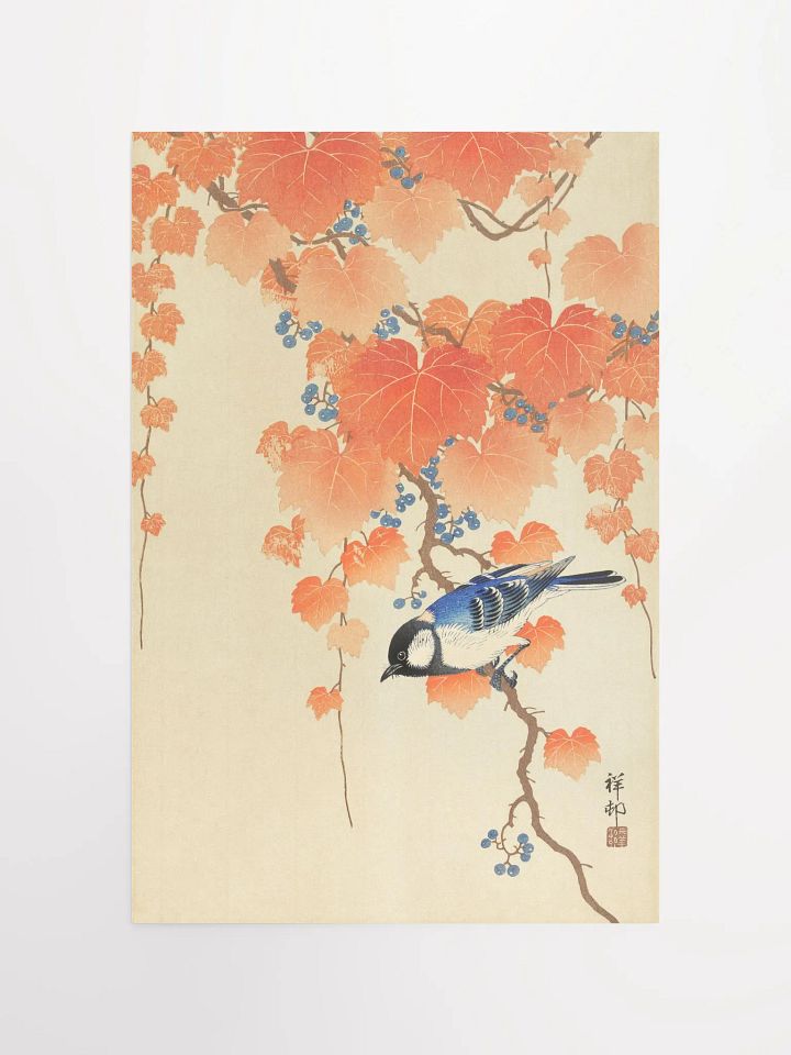 Great tit on paulownia branch - Ohara Koson product image (1)
