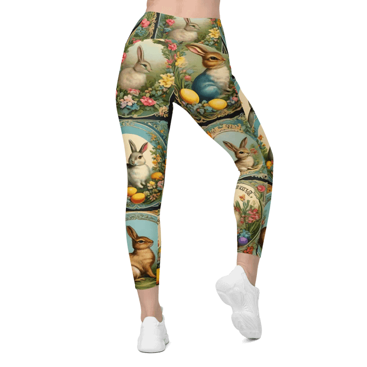 Whimsical Vintage Easter Leggings With Pockets product image (1)