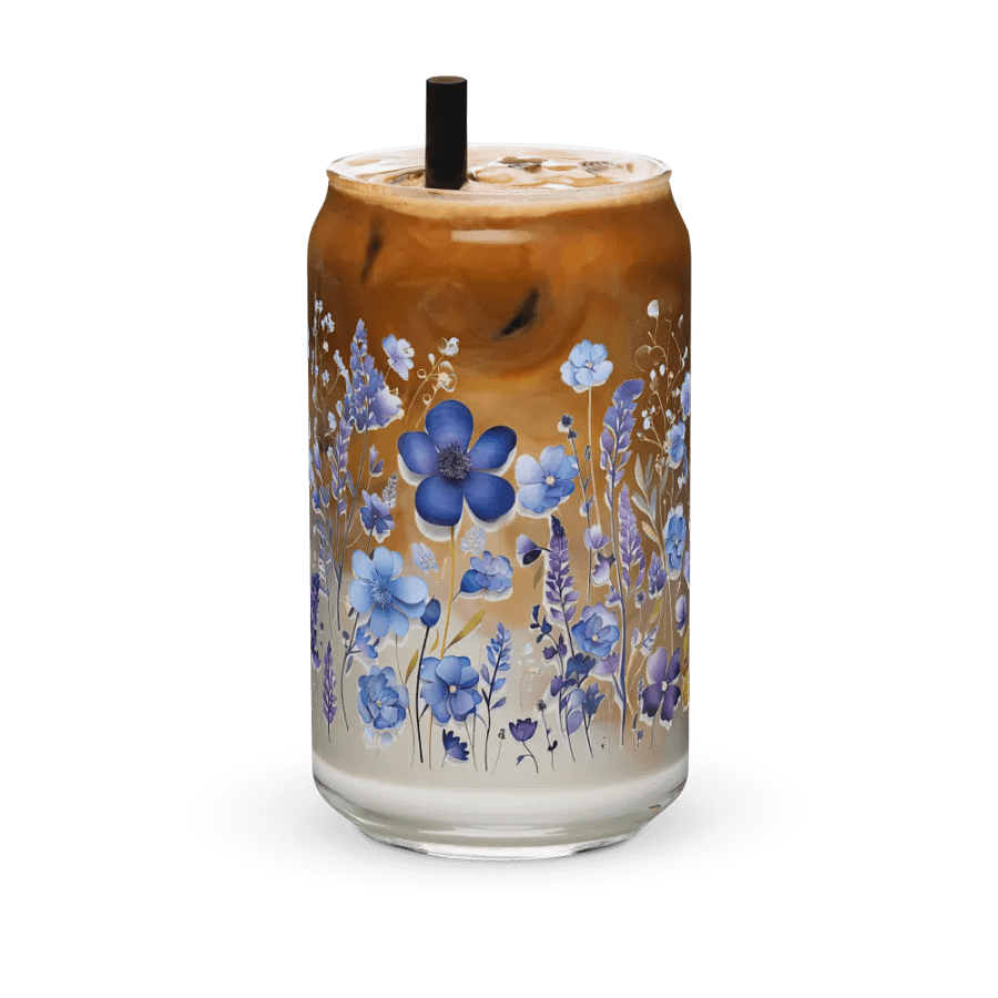 Pressed Beautiful Blue Flowers Glass product image (6)
