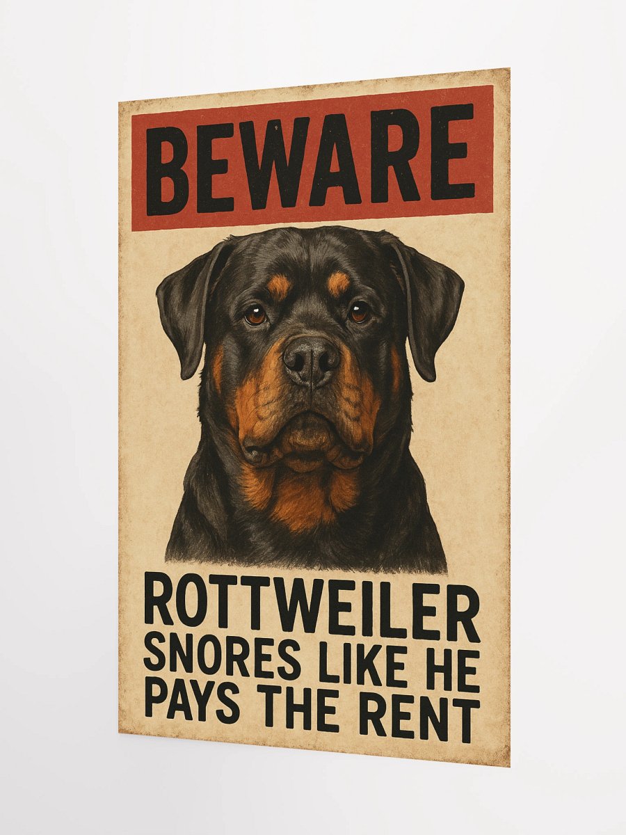 Beware: Rottweiler Snore Humor Poster product image (9)