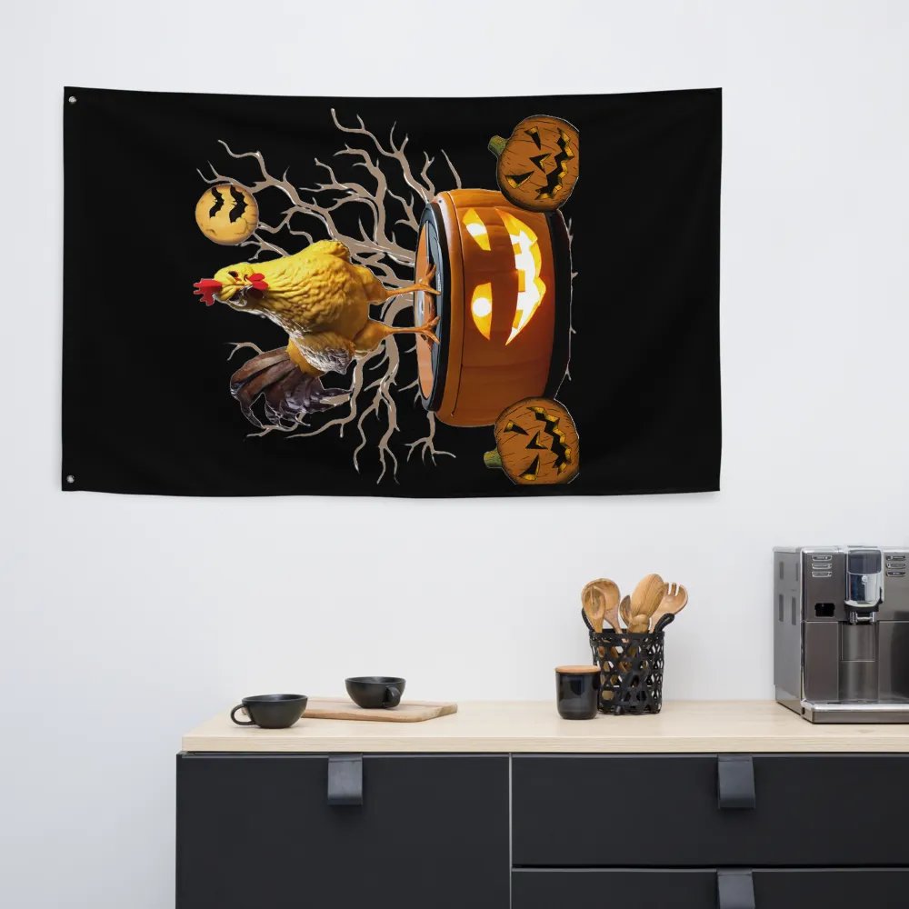 Rooster Rides Again Halloween Flag product image (8)