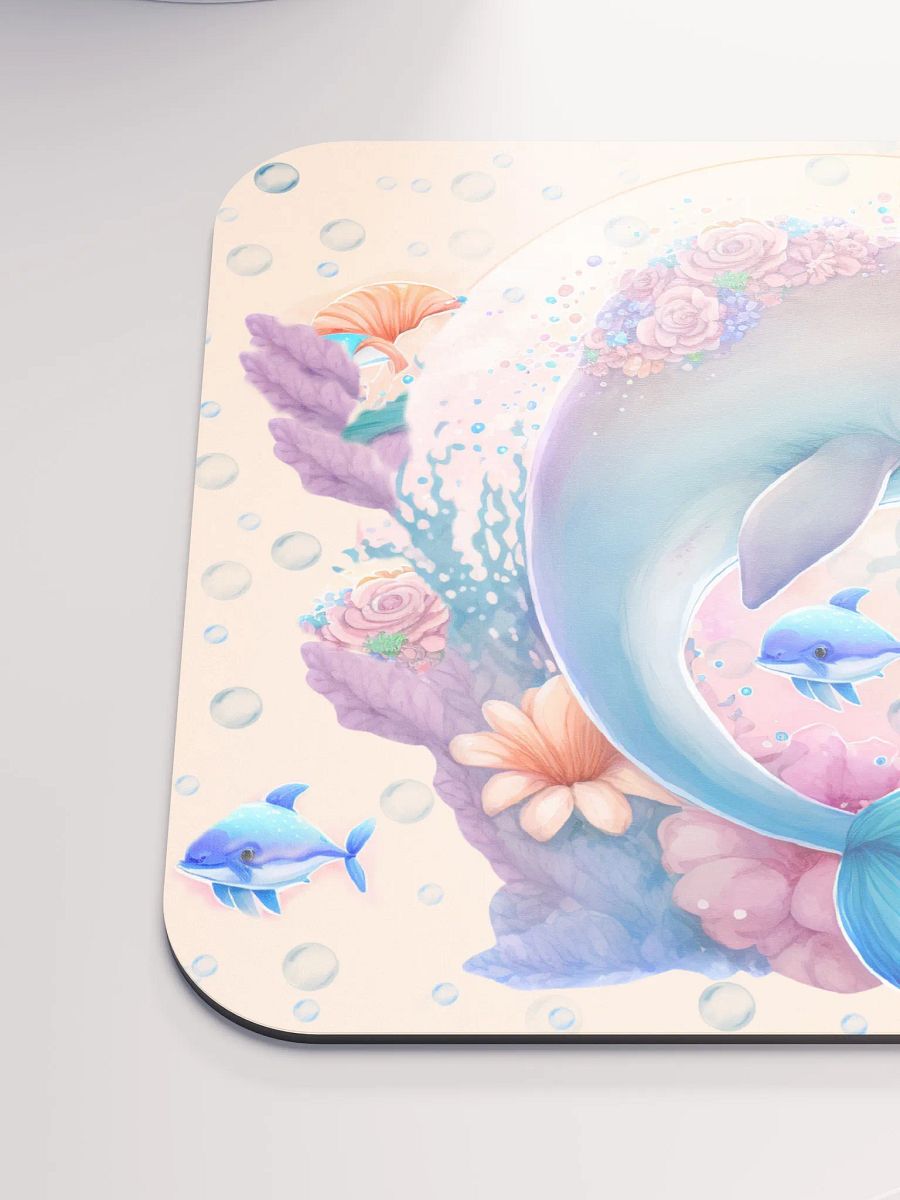 Beautiful Dolphin with Pink Flowers Mousepad product image (6)