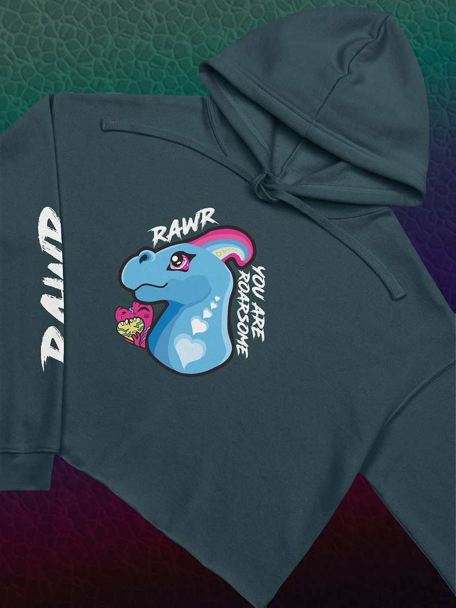 ROARSOME Pansexual Parasaur Cropped Hoodie (Dark) product image (2)