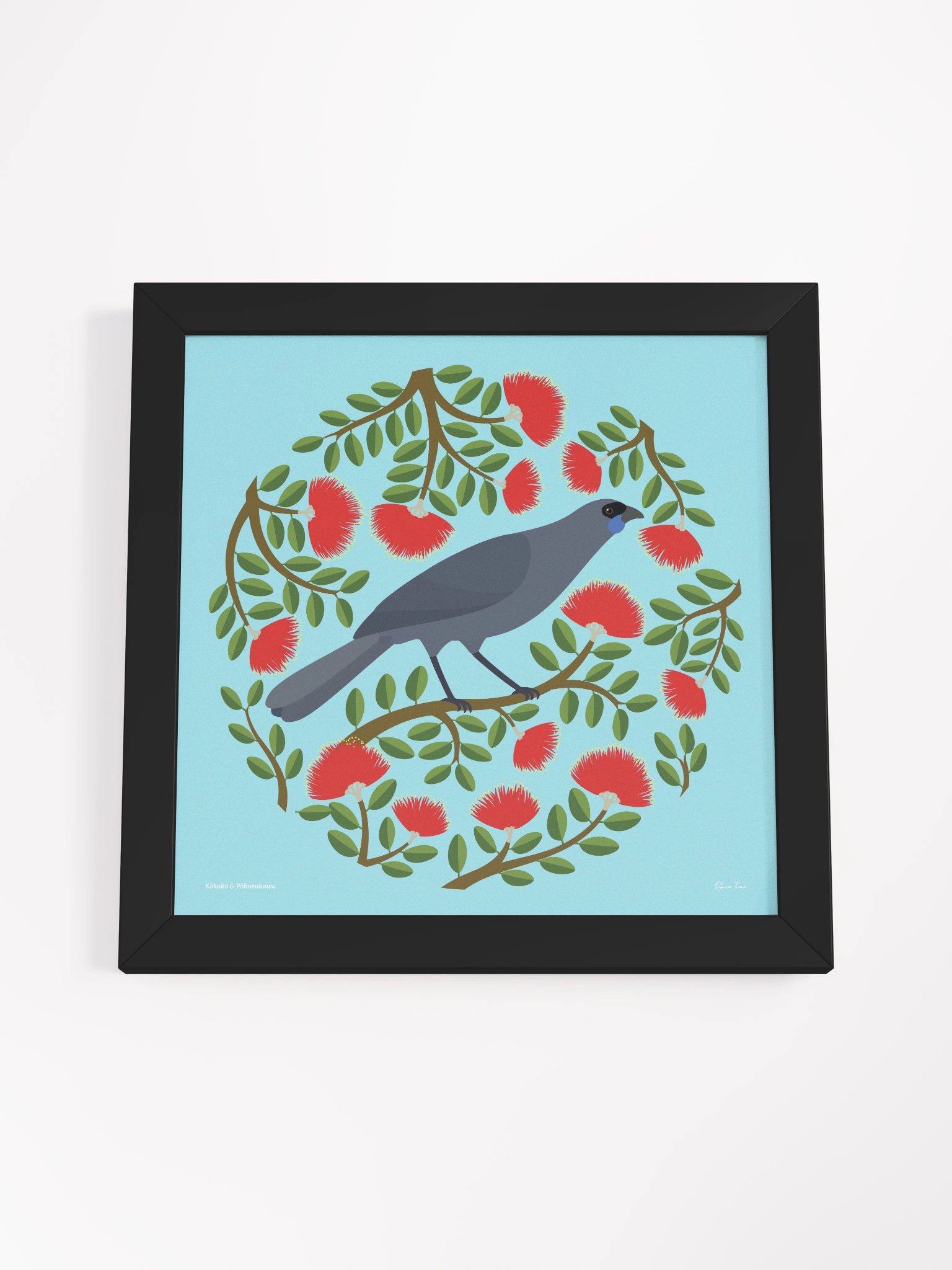 Kōkako in Pōhutukawa Framed Wall Art product image (4)