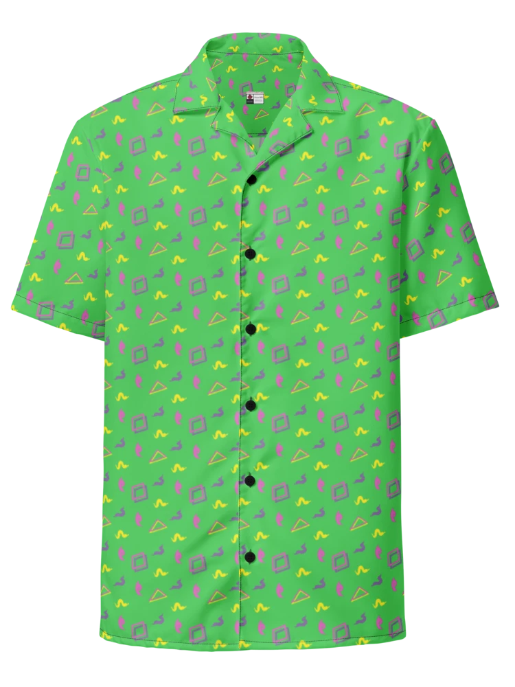 Oh Worm green pattern button down shirt product image (2)