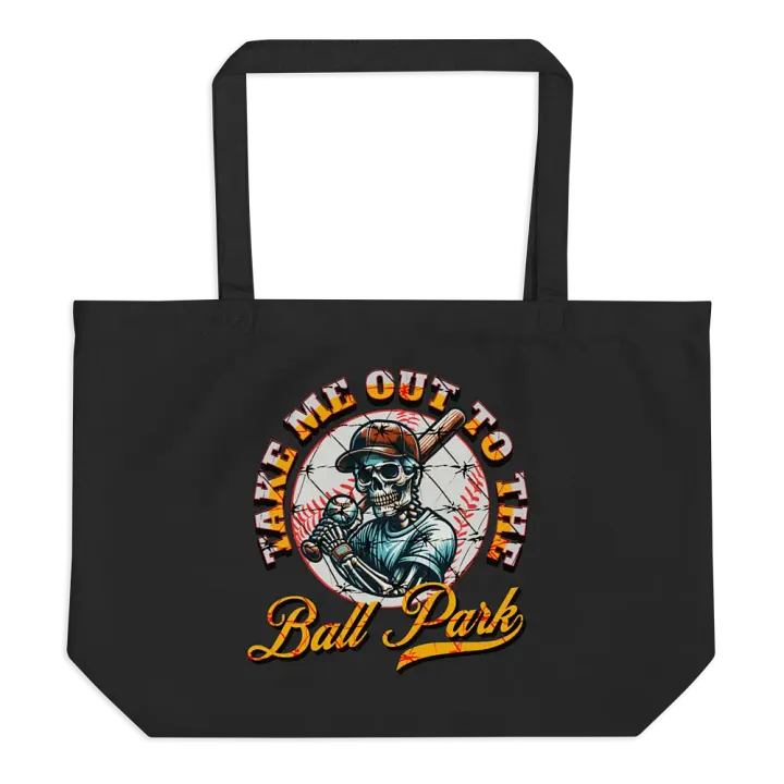Take Me Out To The Ball Park Baseball Skeleton Tote Bag product image (1)