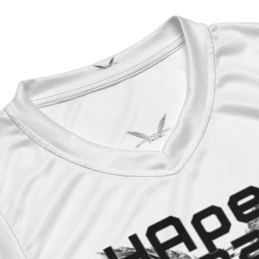 Freaky Hoody - White - Recycled Unisex Basketball Jersey - Black HApex Gear Black Logo product image (8)