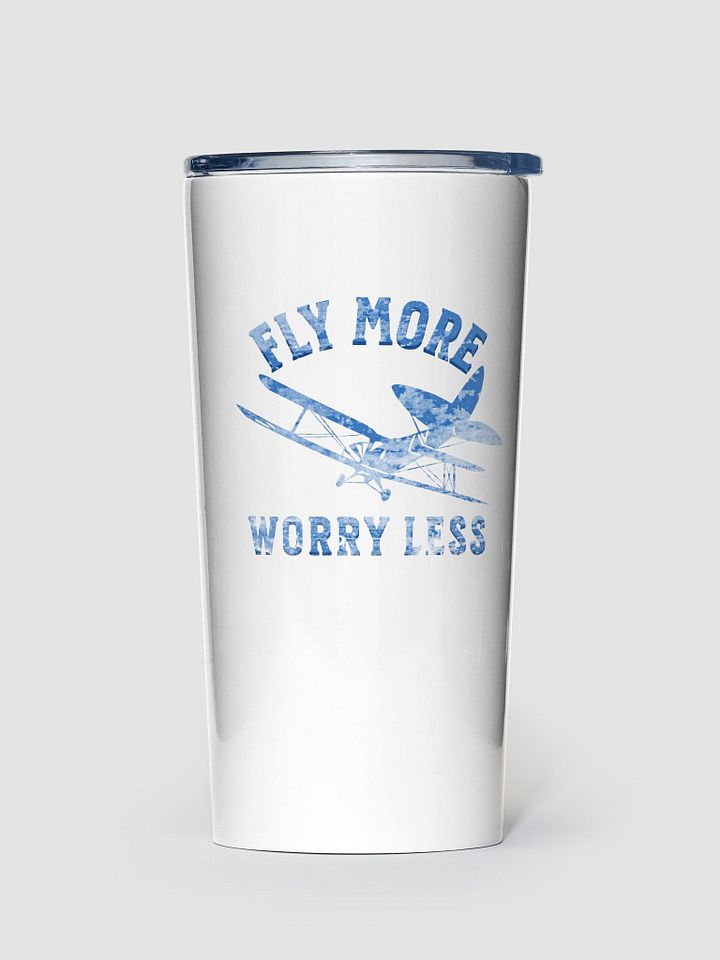 Fly More Worry Less - Biplane - Tumbler product image (1)