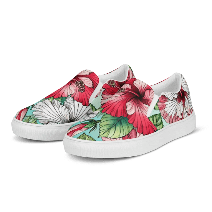 Women's Slip-On Canvas Shoes | KI-Design des Hibiskus-Mandala-Motivs product image (1)