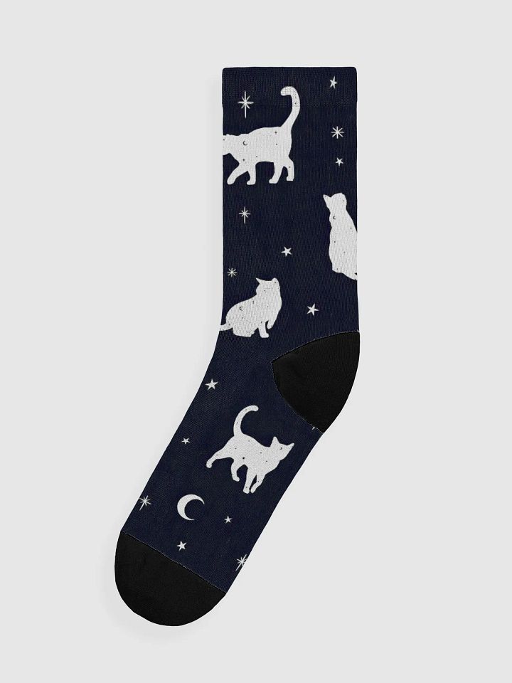 Starry Cats - Black - Crew Socks product image (1)