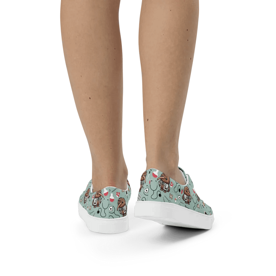 Cute Medical Kiwi Lace-up Canvas Shoes (Opal) product image (3)