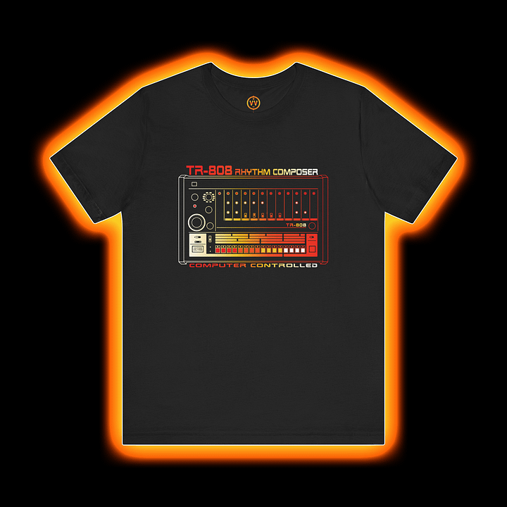 TR-808 T-Shirt - Roland 808 Rhythm Composer Drum Machine) by Vintage Voltage (COLOUR PRINT A) product image (1)