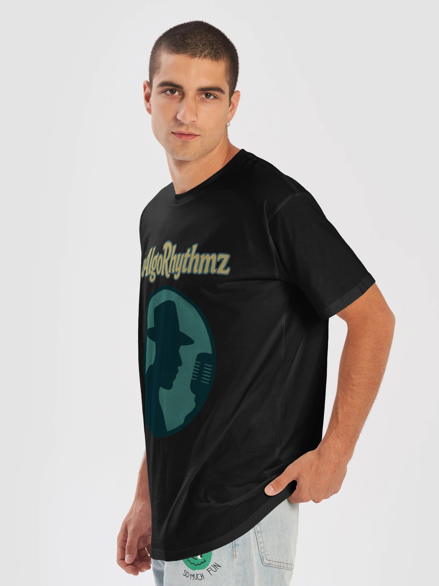 The AlgoRhythmz Official Logo Tee - 3 (Teal/Yellow) product image (7)