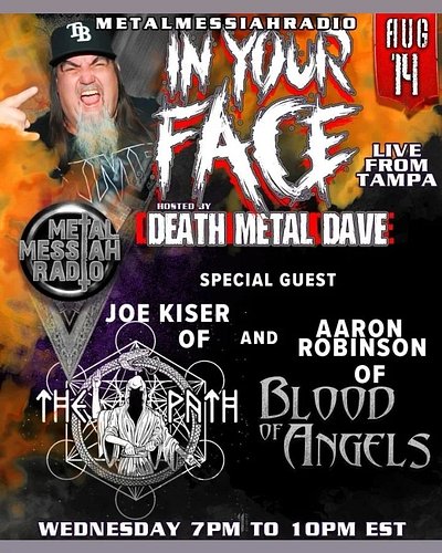 This Wednesday guitarist Aaron Robinson will be live on the Death Metal Dave radio show. You can check it out on metalmeasiah...