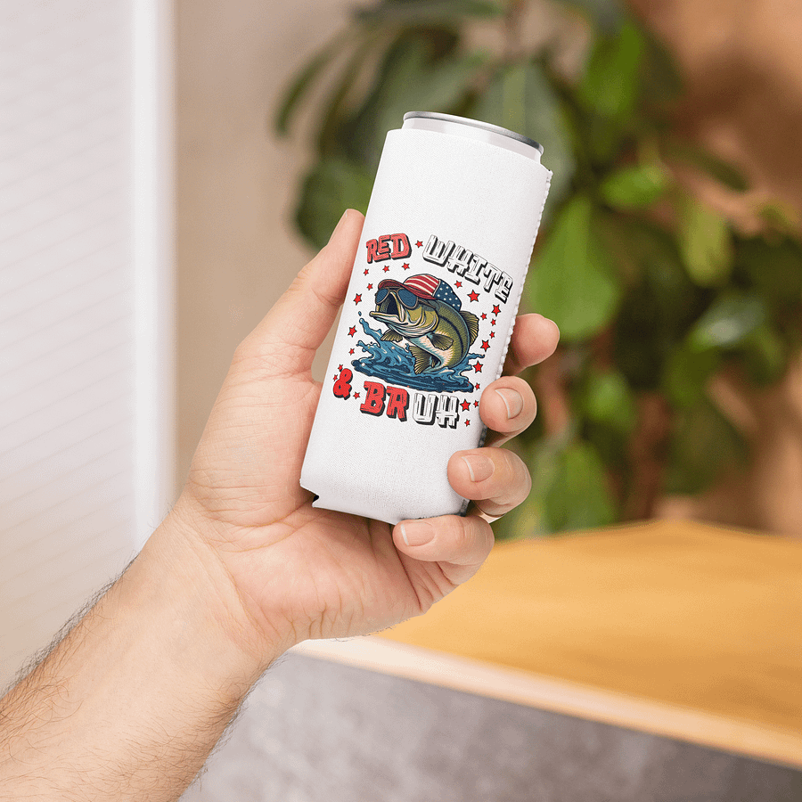 Red White And Bruh Cool Patriotic Can Cooler product image (4)