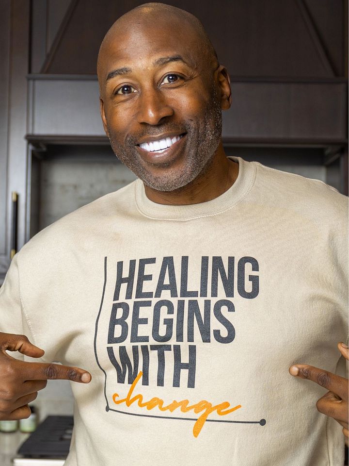 "Healing Begins With Change" Premium Unisex Bone Sweatshirt product image (2)