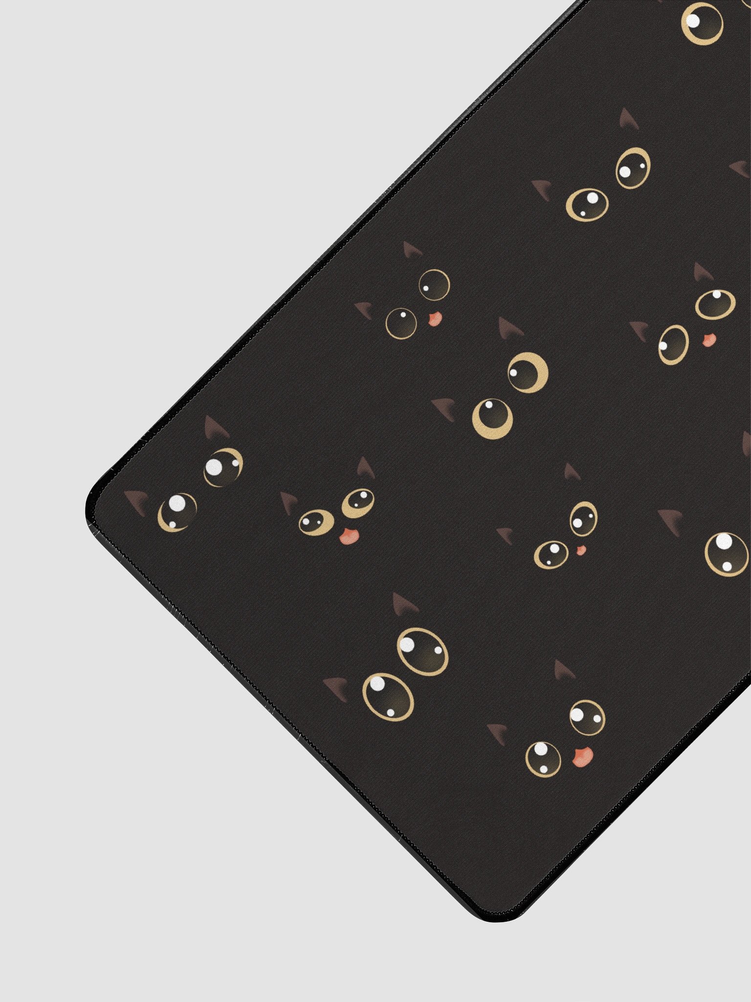 Cute Black Cat Faces (Yellow Eyes) Desk Mat 15.5" x 31.5" product image (3)