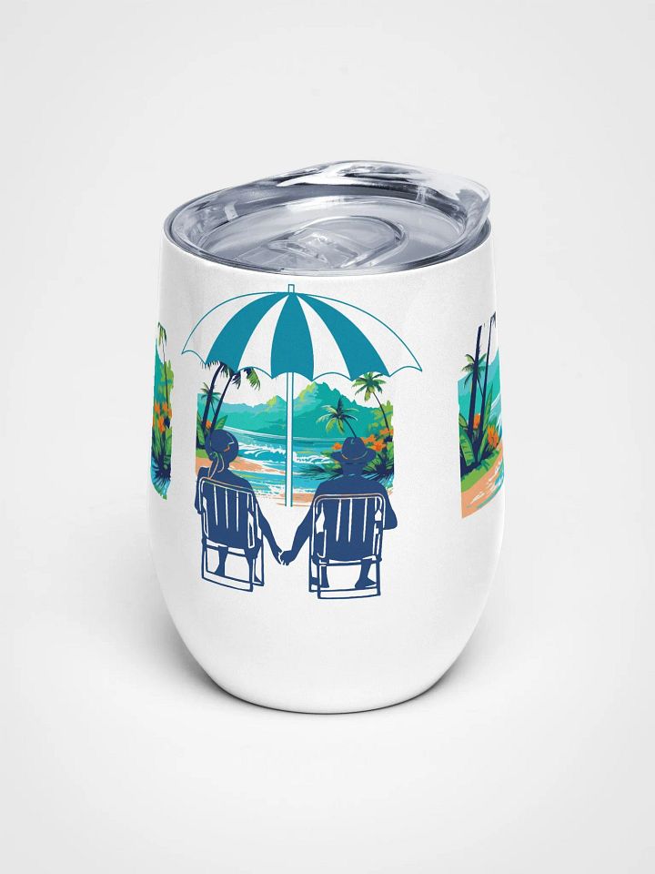 Tropical Getaway Wine Tumbler for granpa and granma product image (1)