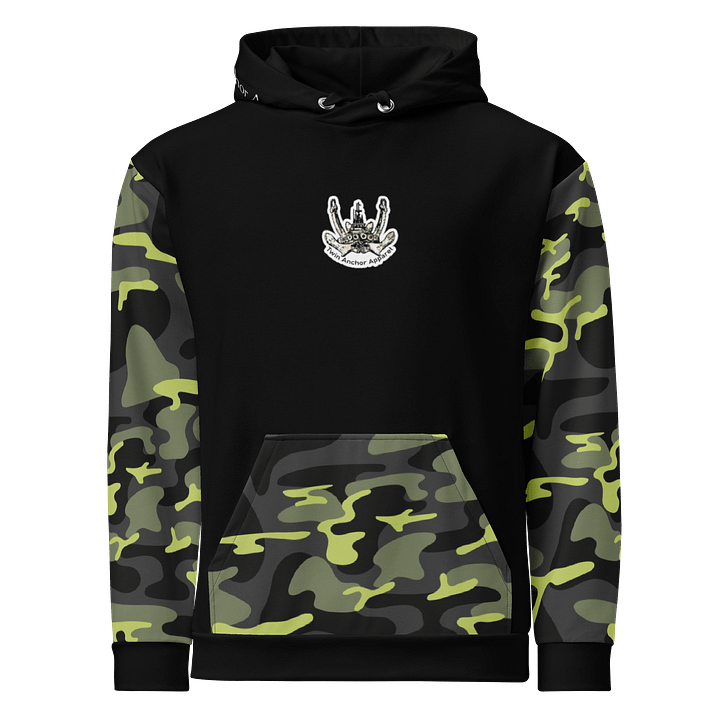 Camouflage & Black Twin Anchor Logo Hoodie product image (1)