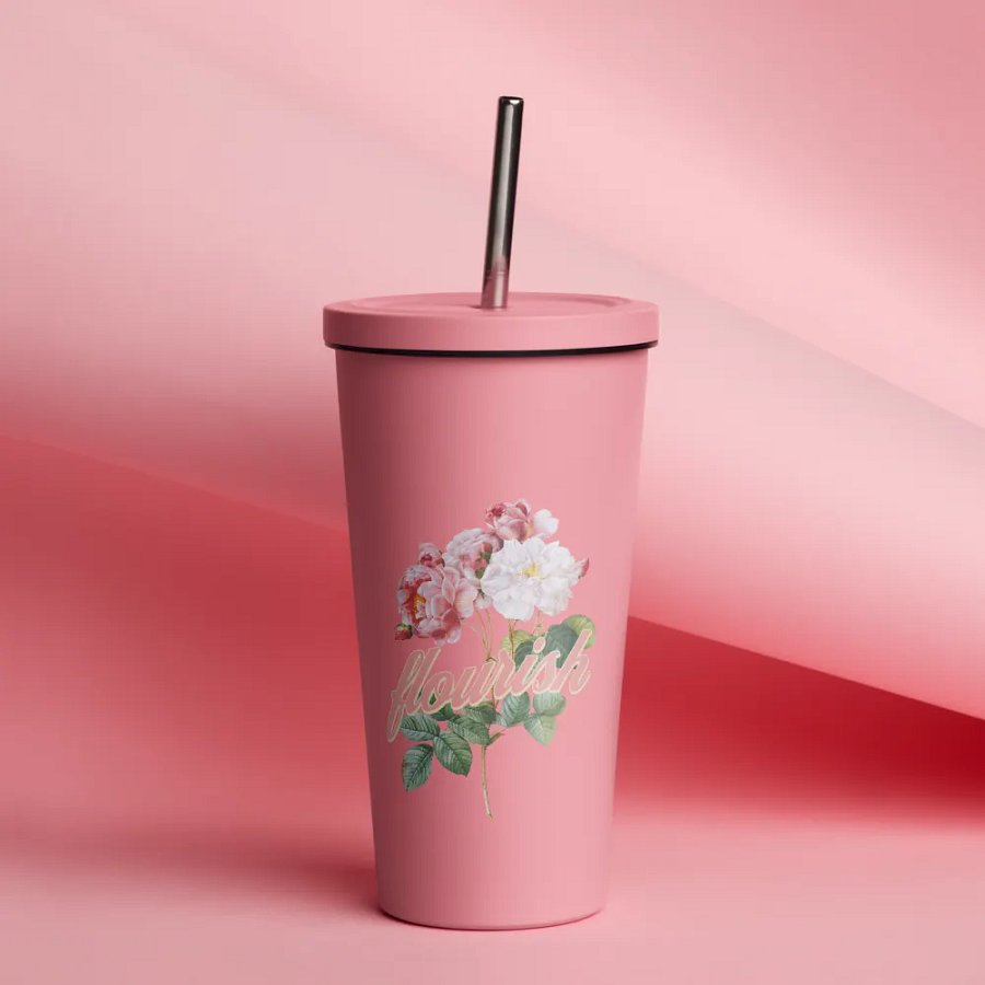 Flourish Rose Insulated Tumbler product image (9)